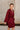 Selah Burgundy Satin Flare Mini Dress- side view