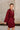 Selah Burgundy Satin Flare Mini Dress- side view