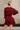 Selah Burgundy Satin Flare Mini Dress- close up top back view