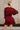 Selah Burgundy Satin Flare Mini Dress- close up top back view