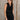 Daniela Navy Satin High Neckline Mini Dress- close up top view