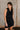 Daniela Navy Satin High Neckline Mini Dress- close up top view