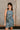 Jenna Blue & Gold Floral Tie Waist Mini Dress- front top view