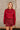 Aleena Burgundy Red Satin Top- front view