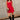 Chelsea Red Denim Tie Strap Mini Dress - full front view