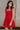 Chelsea Red Denim Tie Strap Mini Dress - front view