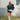 Marcy Navy Poncho Cardigan- full body front view