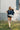 Marcy Navy Poncho Cardigan- full body front view