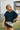 Marcy Navy Poncho Cardigan- front view
