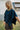 Marcy Navy Poncho Cardigan- frontal side view