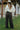 Claudia Brown Belted Wide Leg Pants - full body back view