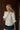Tasha Cream Tie-Neck Pleated Top - frontal view