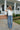 Jennie White & Green Ringer Tee - full body front view