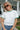 Jennie White & Green Ringer Tee - frontal view