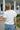 Jennie White & Green Ringer Tee - back view
