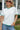 Jennie White & Green Ringer Tee - view of front