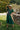 Caitlyn Green Puff Sleeve Midi Dress - full body front view