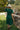 Caitlyn Green Puff Sleeve Midi Dress - full body back view