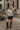Janel Black Faux-Leather Skort - full body front view