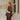 Rosa Brown Satin Tiered Maxi Dress - full body front view