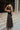 Alessa Brown & Black Midi Dress - full body side view