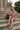 Carissa Burgundy & Pink Striped Top - front sitting view