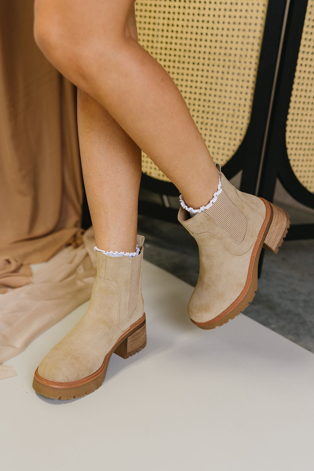 Irie Sand Block Heel Chelsea Boot-frontal side view