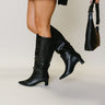 Noey Black Slouched Tall Boot- side view