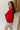 Sonya Red Cable Knit Cardigan- close up side view