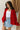 Sonya Red Cable Knit Cardigan- frontal side view