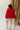 Sonya Red Cable Knit Cardigan- full body back view