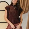 Clarissa Brown Cable Knit Sleeveless Sweater - front view