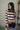 Carlin Crimson Striped Pullover - close front view