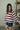 Carlin Crimson Striped Pullover - frontal side view