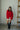 Palmer Red Cable Knit Sweater - Full Body With Purse 