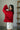 Palmer Red Cable Knit Sweater - Posed view of side