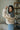 Eliza Cream Sherpa & Navy Plaid Jacket - Posed Side view