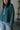 Cove Teal Knit Quarter Zip - Close up Front
