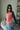 Loli Coral & Blue Color Block Cardigan - Moving view of side