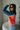 Loli Coral & Blue Color Block Cardigan - Moving side view