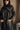 Bristol Black Faux-Leather Trench Coat - close front view