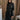 Bristol Black Faux-Leather Trench Coat - front view