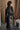 Bristol Black Faux-Leather Trench Coat - frontal side view