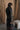 Bristol Black Faux-Leather Trench Coat - back view