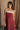 Jayla Burgundy & Cream Midi Dress - upper body front view