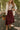 front view of Montana Cream & Wine Striped Midi Dress
