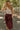 front view of Montana Cream & Wine Striped Midi Dress
