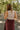 back view of Montana Cream & Wine Striped Midi Dress