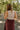 back view of Montana Cream & Wine Striped Midi Dress
