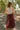 back view of Montana Cream & Wine Striped Midi Dress